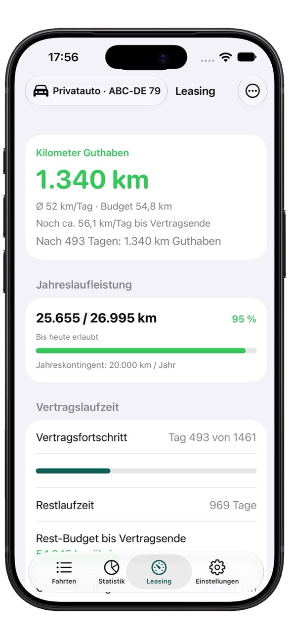 KmPilot: Tab Leasing mit Kilometer-Guthaben und Vertragslaufzeit